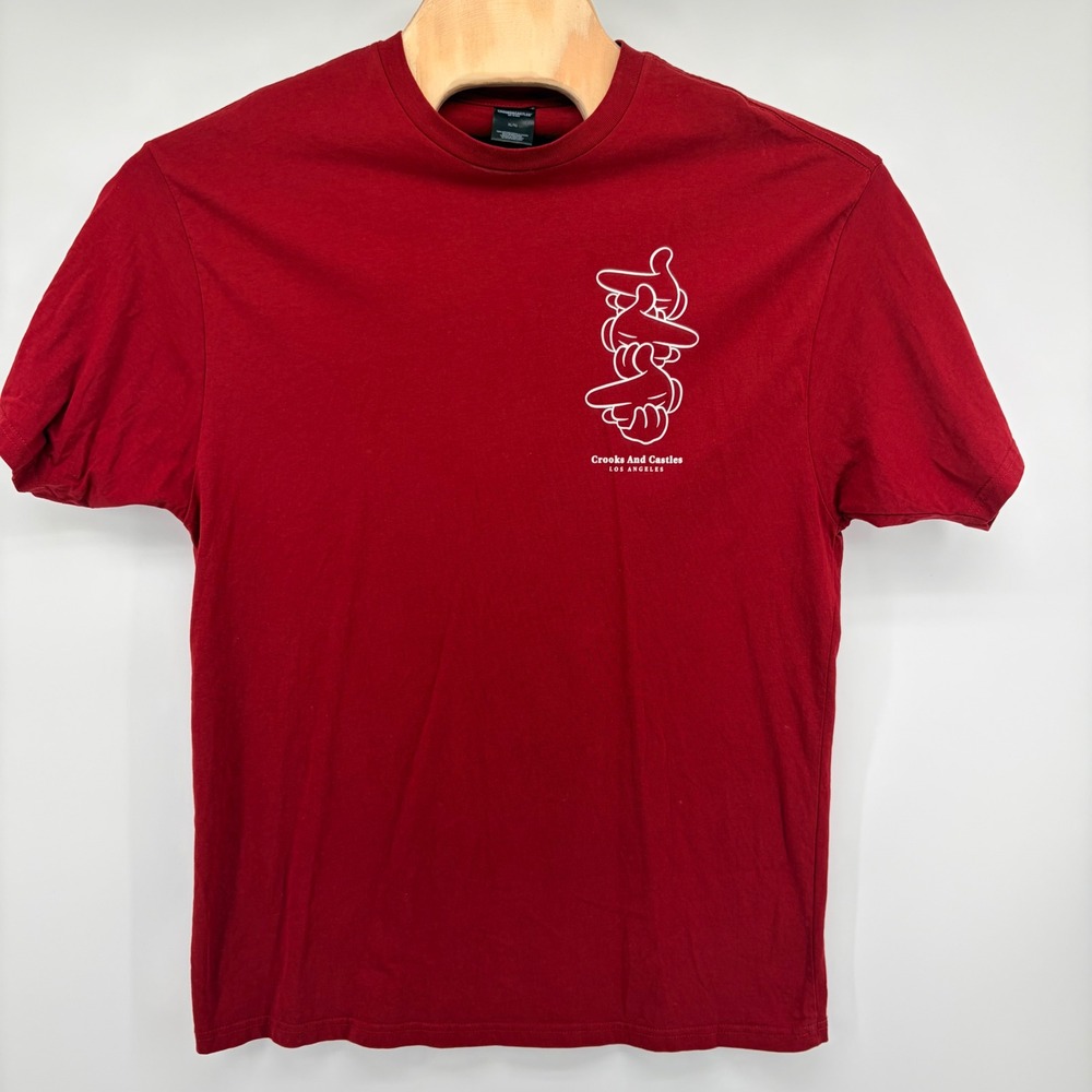 Crooks & Castles Los Angeles Graphic T-Shirt Red Streetwear Men's Size XL